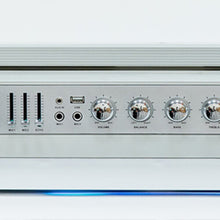 Load image into Gallery viewer, GPO Retro-Style Manhattan Boombox Stereo Bluetooth Speaker - Silver - IN-STORE PICKUP ONLY