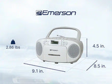 Load image into Gallery viewer, Emerson / Naxa Electronics - Portable CD Player Boombox with Cassette Player Combo, Tape Recorder, AM/FM Radio, AUX Input, (EPB-3003 - Black)