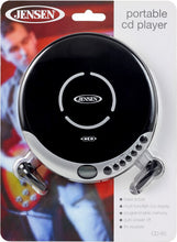 Load image into Gallery viewer, Jensen CD-60R Personal CD Player - 60 Second Anti-Skip/ Headphone Jack/ Earbuds/ Bass Boost/ FM Radio/ Silver and Black]
