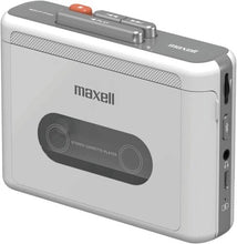 Load image into Gallery viewer, Maxell MXCP-P100WH Bluetooth Wireless Cassette Player [Hi Fi Sound/ White &amp; Silver]
