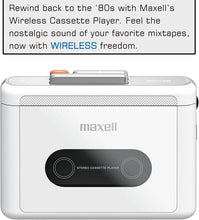 Load image into Gallery viewer, Maxell MXCP-P100WH Bluetooth Wireless Cassette Player [Hi Fi Sound/ White &amp; Silver]
