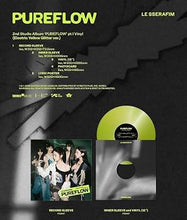 Load image into Gallery viewer, Le Sserafim - 2nd Studio Album ‘PUREFLOW’ pt.1  [Indie Exclusive Electric Yellow Glitter Vinyl/ Photocard Set (5ea)/ Lyric Poster/ Additional Photocard]
