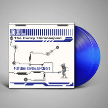 Load image into Gallery viewer, Del the Funky Homosapien - Future Development [2LP/ Ltd Ed Metallic Blue Colored Vinyl/ New Artwork w/Blue Foil Stamped Jacket]
