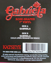 Load image into Gallery viewer, KATSEYE - Gabriela b/w Gabriela (Julia Lewis Reggaeton Remix) [7"/ 45 RPM/ Rose-Shaped Pink Vinyl/ Clear Sleeve]
