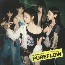 Load image into Gallery viewer, Le Sserafim - 2nd Studio Album ‘PUREFLOW’ pt.1  [Indie Exclusive Electric Yellow Glitter Vinyl/ Photocard Set (5ea)/ Lyric Poster/ Additional Photocard]
