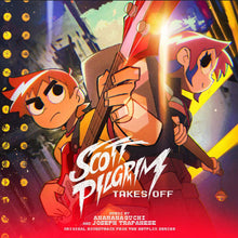 Load image into Gallery viewer, Anamanaguchi  and Joseph Trapanese - Scott Pilgrim Takes Off (OST) [2LP/ Black and White Colored Vinyl/ Booklet/ Printed Inner Sleeves/ Gatefold Jacket]
