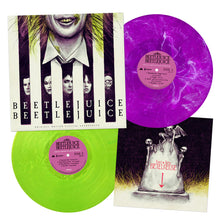 Load image into Gallery viewer, Various Artists - Beetlejuice Beetlejuice (OST) [2LP/ Ltd Ed Purple and White Smoke (LP1) and Fluorescent Green (LP2) Colored Vinyl/ Side 4 Etching/ 11x11 Art Print]
