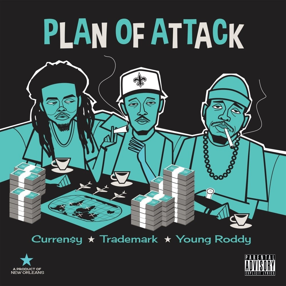 Curren$y, Trademark Da Skydiver & Young Roddy - Plan of Attack [Ltd Ed Turquoise Vinyl]