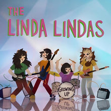 Load image into Gallery viewer, CLEARANCE - Linda Lindas, The - Growing Up [Black or Ltd Ed Clear with Pink &amp; Blue Splatter Vinyl]
